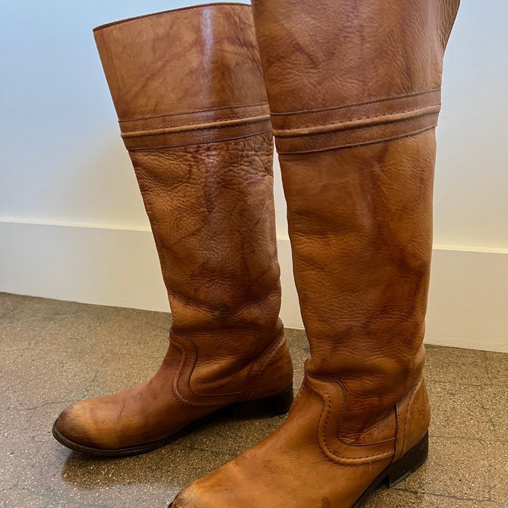 Melissa Trapunto Knee-High Boot in Light Cognac